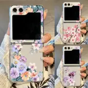 Case For Samsung Galaxy Z Flip6 Flip5 Flip4 Shockproof Flower Hard Folding Cover