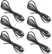 CAXUSD 6X PVC Audio Cable Male Plug to Bare Wire Open End 1.6m Repair Replacement Cord