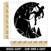 Rock Climbing Moon Stone Wall Mountain Cliff Square Rubber Stamp for Stamping