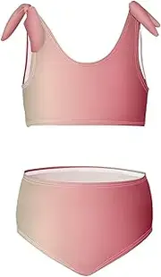[Caihoyu] Girls Swimsuit 2 Piecing Toddler Girl Swimsuit Cute Girls Bikini Set with Adjustable Strap