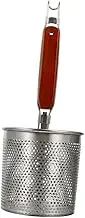 Wooden Handle Strainer Basket Stainless Steel Noodle Colander Efficient Vegetable Pasta Strainer