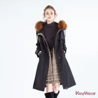 在飛比找momo購物網優惠-【KeyWear 奇威名品】時尚兩件式風衣羽絨大衣外套(黑色