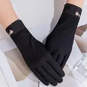 [LEIXIUSM] Touch Screen Gloves Cotton Lace Summer Women's Loop Hollow Mesh Driving Riding Gloves