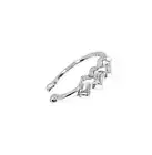 Moissanite Ear Cuff 14k White Gold Conch Hoop No Piercing Cartilage Earring