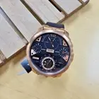 DIESEL Timeframe 55 mm Black / Rose Gold Rubber Men's Watch DZ7380