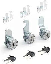 Bicafa 3 Packs Cabinets Locks with Keys, Keyed Alike Cam Lock for Mailbox Toolbox Replacement, 5/8 Inch