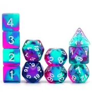 Haxtec 11 Piece DND Dice Set Extra D6 D20 Purple Blue Polyhedral D&D 5e Dice ...