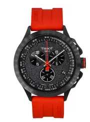 Tissot T-Race Vuelta Chronograph Tachymeter Swiss Made Silicone Strap Black Dial Quartz T135.417.37.051.04 100M Mens Watch