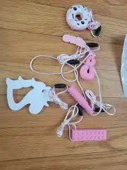 6 Sensory Chew Necklaces Pink Unicorn Lego Donut Feather
