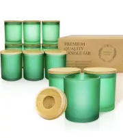 6 Pack Candle Jars for Making Candles, 10 OZ Empty Candle Tins with Bamboo Lids