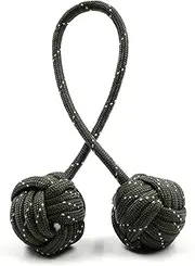 XFEDCFLL Begleri, Worry Fidget Beads, Skill or Fidget Toy for Fingers, Hand Woven Parachute Cord/Solid Steel Ball Beads, EDC Gear for Beginners (Green), No Gemstone