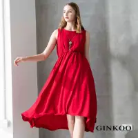 在飛比找momo購物網優惠-【GINKOO 俊克】法式氣質洋裝
