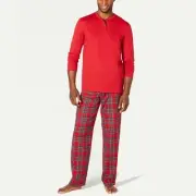 Family Pajamas Men's Red Cotton Mix It Brinkley Plaid Family Pajama Set Size XLB