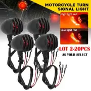 2-20 Motorcycle Turn Signals Blinker Light Red Halogen For Yamaha Kawasaki Honda