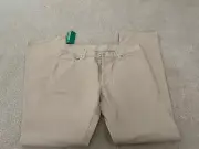 United Colors of Benetton Flat Front Denim Pants Mens 34x34 Khaki