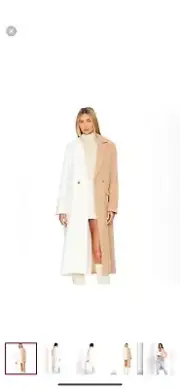 Steve Madden Tan and White Colorblock Coat Size XL • New With Tags • Ships Fast