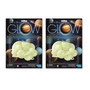 2x 4M Glow 3D Solar System w/ Adhesive Tape Planets Room Kids/Toddler Toy 3y+
