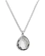 Ippolita Sterling Silver Medium Teardrop Pendant Necklace In Clear Quartz, 16