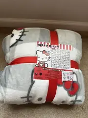 NEW Hello Kitty Blanket 90” X 90” Full/Queen PLUSH Red Bow