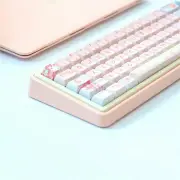 ANYMOB Keycap Keyboard Pink 66 keys Rabbit Theme Sided Heat Submlimation Switch Fit