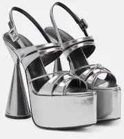 [D'Accori] D'Accori Belle platform leather sandals AU 9.5 silver