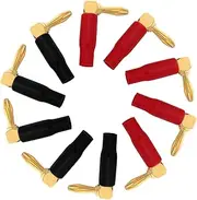 10pcs Banana Plug Angled Plug Speaker Adapter Speaker Plugs Speaker Wire Plugs Cables Plugs Connectors Banana Connector Audio Wire Connectors Speaker Connectors Connector Plug