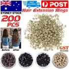 200x Hair Extension Micro Rings Beads Silicone Lined MicroBeads 5mm x 3mm Links