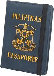 [CHUAN boutique] Philippines Anti-Magnetic Passport Cover Leather Short Ticket Holder Multi-Card Slots Strap Rubber Band Travel Storage Bag