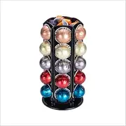 [Rice rat] for Nespresso Vertuo Coffee Pods Stand Carousel Storage Holder for 30 Capsules with 360-degree Silent Spins, Coffee Pod Carousel Holder Black (38+ Pods)