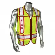 207 Breakaway Contrast Vest, Fire -Red Trim/Green, Regular/Medium/X-Large