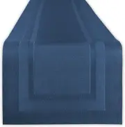 PVC Tabletop Collection Woven Indoor/Outdoor, Table Runner, 14X72, Nautical Blue