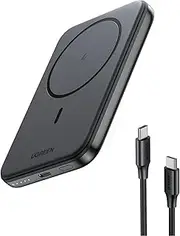 UGREEN Magnetic Power Bank 5,000mAh Wireless Portable Charger PD Fast Charging Battery Pack Magsafe Powerbank Compatible with iPhone 16 Pro Max/15 Plus/14/13/12 Series, Black