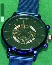 Classic Quartz Watch For Men's Blue Analog Ultra Thin Waterproof FREE SHIPPING