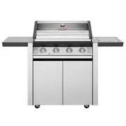 BeefEater 1600 Series 4 Burner BBQ & Trolley with Side Burner - Stainless Steel