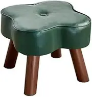 Solid Wood Stool, Retro, Four-Leaf Clover seat, Footstool, Coffee Table Sofa Stool, for Changing Shoes
