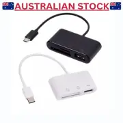 USB C SD Card Reader Adapter, Hub 3 in 1, Type-C to USB2.0 + SD + Micro SD, TF A
