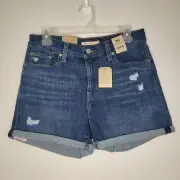 Levi's Mid-Length Jean Shorts hypersoft stretch rolled cuff size 28 NWT