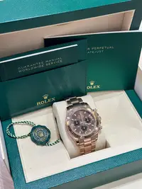 在飛比找Yahoo!奇摩拍賣優惠-[現貨]Rolex116505 DAYTONA玫瑰金巧克力面