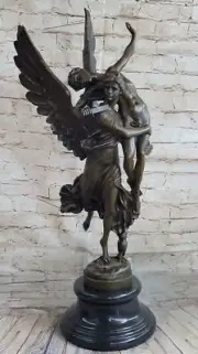 Guardian Angel Messenger of God Bronze Statue Sculpture Signed Moreau Figurine
