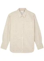 Frame Crystal-embellished Denim Shirt - Off White - S S