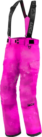 FXR Kicker Youth Snowmobile Bib Pants, black-pink, Size 2XL 38 Black Pink