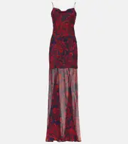 [Dries Van Noten] Dries Van Noten Printed silk georgette maxi dress AU 10 multicoloured