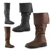 Medieval Renaissance Shoes Knee High Boots Flat Jazz Boots Ren Faire Pirate Viking Crusader Men's Unisex Celtic Pirate Halloween Masquerade Performance Party /