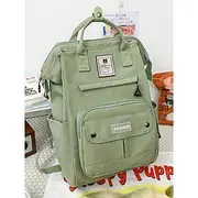 Women's Backpack School Bag Bookbag School Backpack Bookbag School Daily Solid Color Oxford Cloth Nylon Large Capacity Lightweight Zipper Black Light Green Lig