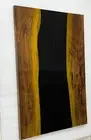 Shiny Live Edge Walnut Epoxy Resin Table Top Custom Order For Bedroom Furniture