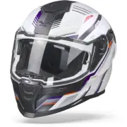 SX.100R Gridline White Blue Matt Full Face Helmet