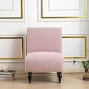 Xiao Hua Armless Chair Slipcovers Stretch Jacquard Single Sofa Slipcover, Armless Chair Furniture Protector Cover Removable (Pink)