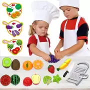 Pretend Cutting Fruits & Vegetables Play Set Kids Kitchen Acessories Corn Onion