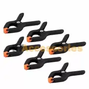 6 Pcs 2.7" inch Mini Plastic Spring Clamps Tips Tool Clip 1" Jaw Opening