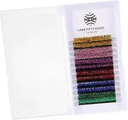 HONMEET False Eyelashes Set 6 Pairs Glitter Lashes Extension Kit Cosplay Makeup Colorful Random Color